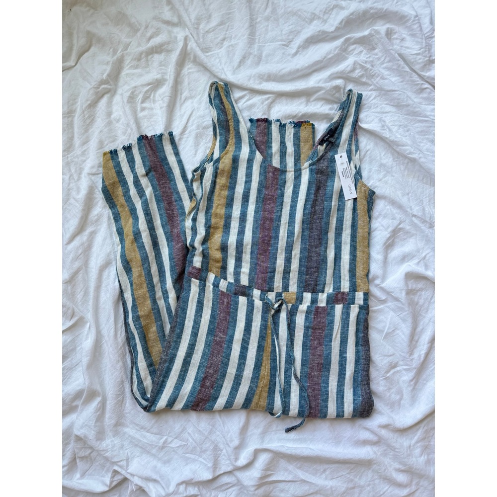 Drew Linen Blend Sleeveless Jumpsuit Women's Size XS